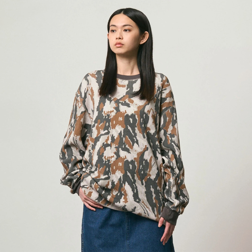Gramicci Waffle Crew Bark Camo G6FM-J041-BKCM