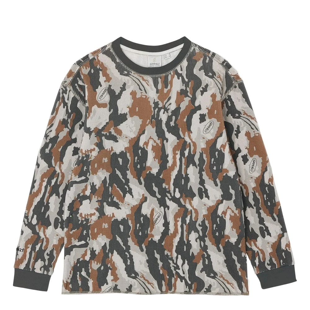 Gramicci Waffle Crew Bark Camo G6FM-J041-BKCM