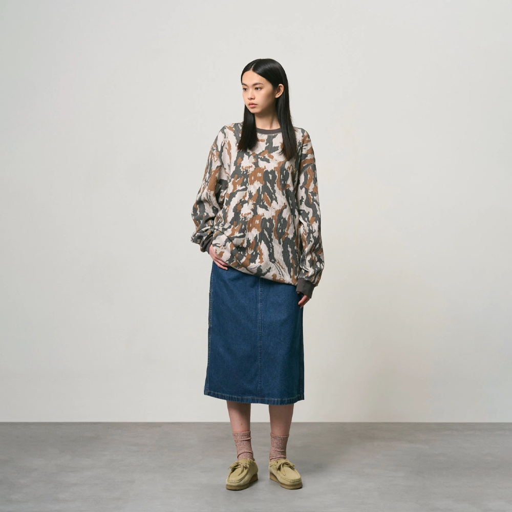 Gramicci Waffle Crew Bark Camo G6FM-J041-BKCM