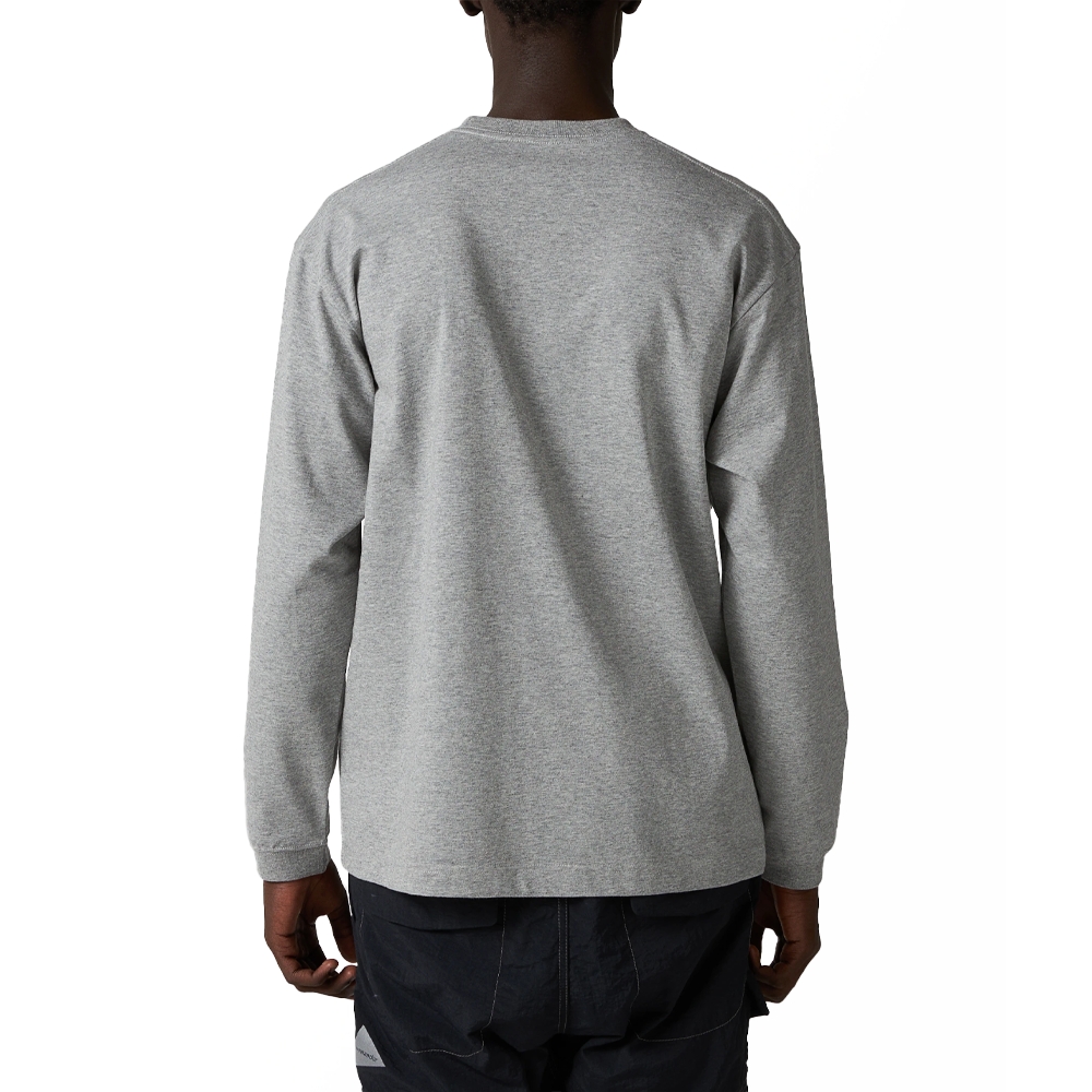And Wander Logo Long Sleeve Tee Grey 5743284225-020