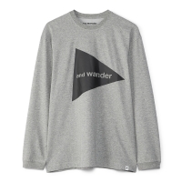 And Wander Logo Long Sleeve Tee Grey