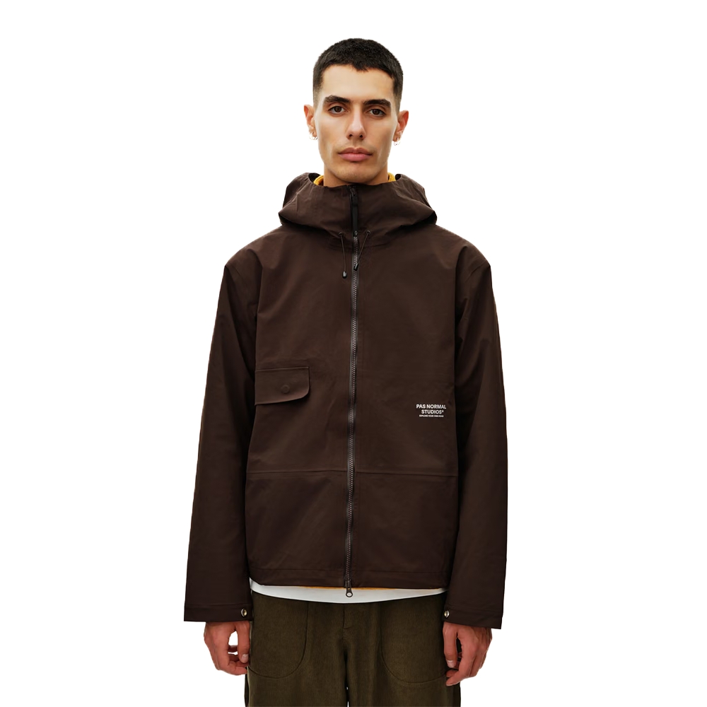 Pas Normal Studios Off-Race 3L Shell Jacket Dark Coffee NH2006AR-4652