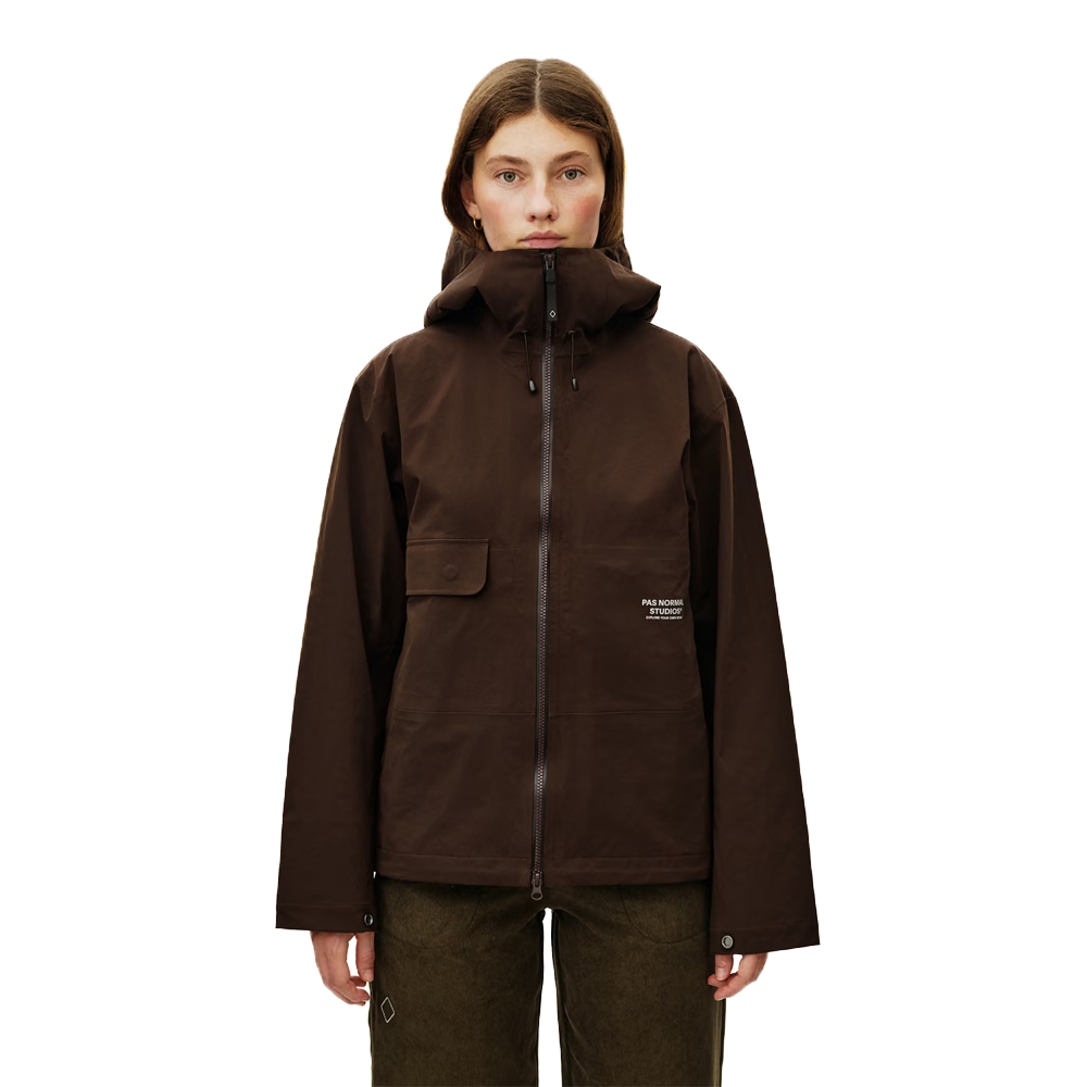 Pas Normal Studios Off-Race 3L Shell Jacket Dark Coffee NH2006AR-4652