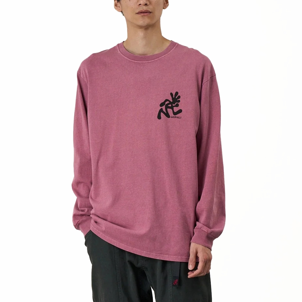 Gramicci Pigment Dyed Running Man Long Sleeve Tee Red Pigment G6SU-T106-RDPG