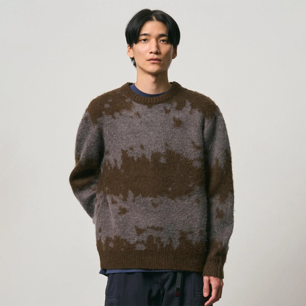 Gramicci Mohair Splatter Sweater Slate Splatter G6FM-J037-SLSP