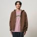 Gramicci One Point Zip Hooded Sweatshirt Brown G310-FT-BRWN