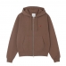 Gramicci One Point Zip Hooded Sweatshirt Brown G310-FT-BRWN