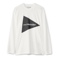 And Wander Logo Long Sleeve Tee White