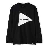 And Wander Logo Long Sleeve Tee Black
